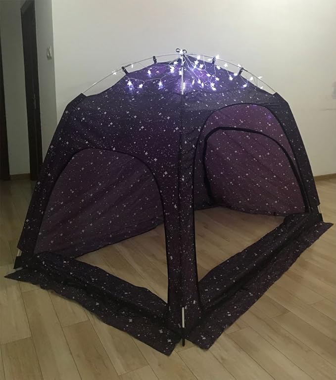 Laylala® Indoor Privacy and Play Tent on Bed Sleep Cozy in Drafty Room,Privacy Tent on Bed for Warm(Starlight)