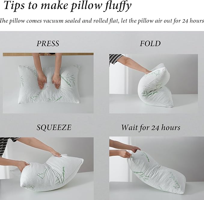 Shredded Memory Foam Pillows Set of 1, Cooling Zippered Breathable Memory Foam Bed Pillow for Sleeping 1 Pack, Queen Size Firm Pillow Gel for Neck Support, Hotel Quality Rest Pillow 20" x 30" Queen