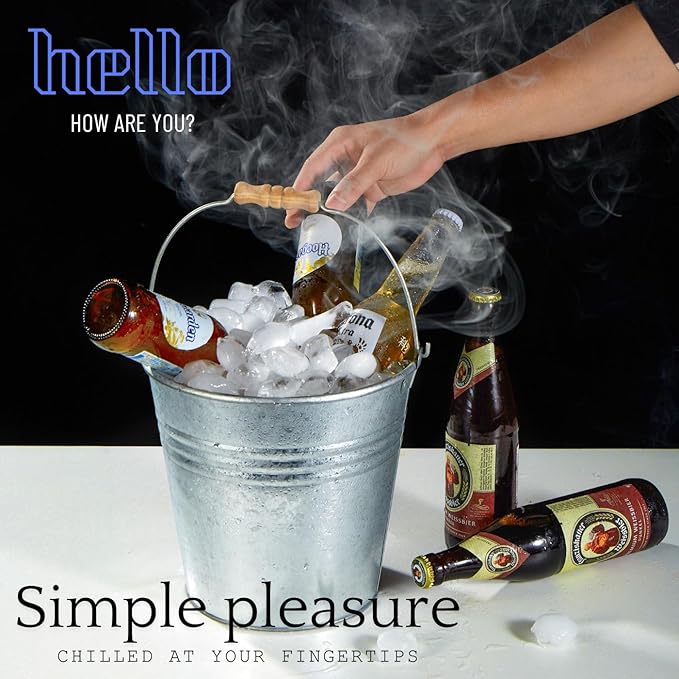 3PCS 5-Quart Galvanized Pail Ice Buckets Metal Beer Bucket Beverage Tubs for Parties (Silver)