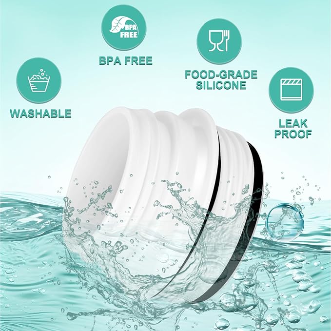 2PCS Bottle Adapter for Cirkul to YETI Rambler | BPA Free Plastic, Food Grade Silicone Fits for YETI Rambler Water Bottles(White)