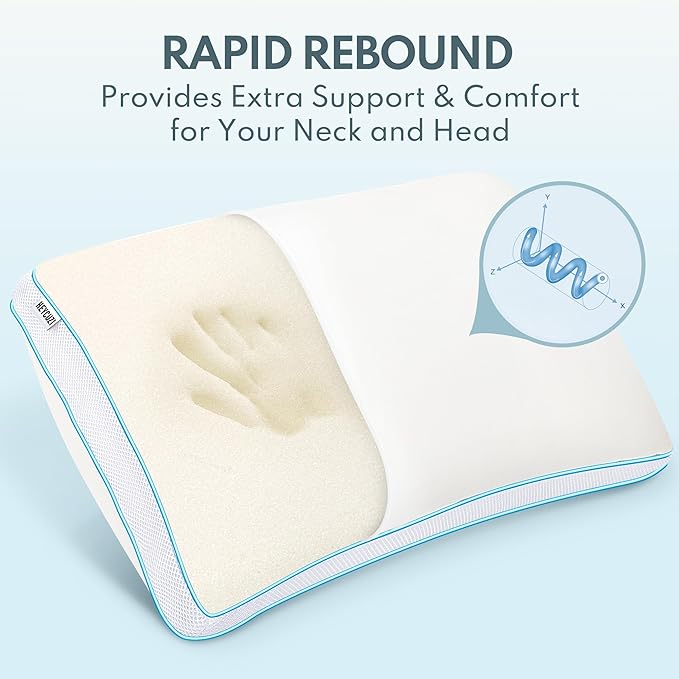 Bed Pillows Queen Size of 2- Premium Luxury Hotel Quality Cooling Bed Pillows for Sleeping,Soft Fluffy & Memory Foam Filling,Support Loft Gusseted Bed Pillows for Side and Back Sleepers