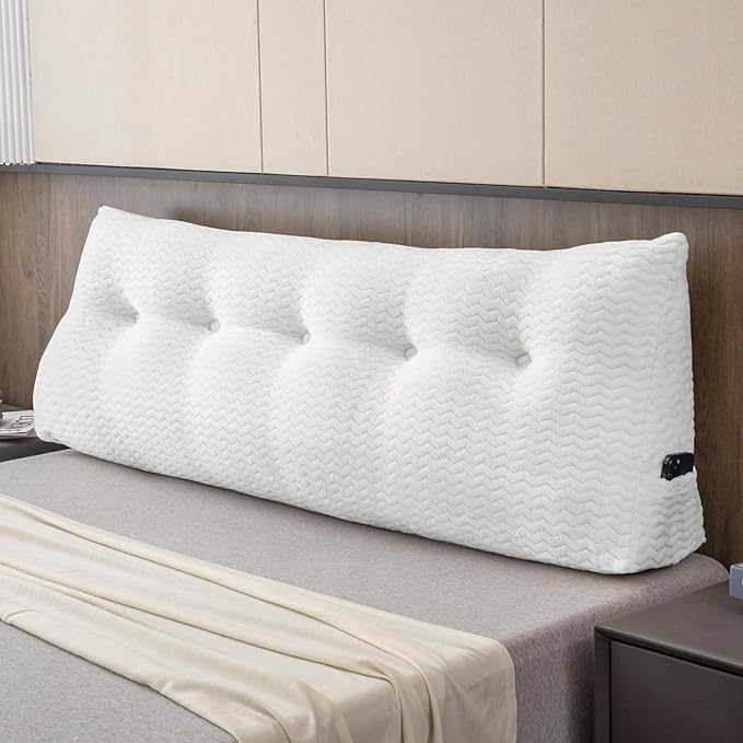 Large Bolster Triangular Headboard Wedge Backrest Positioning Support Bed Rest Reading Pillows Headboard Wedge Pillows for Day Bed Bunk Bed with Removable Cover