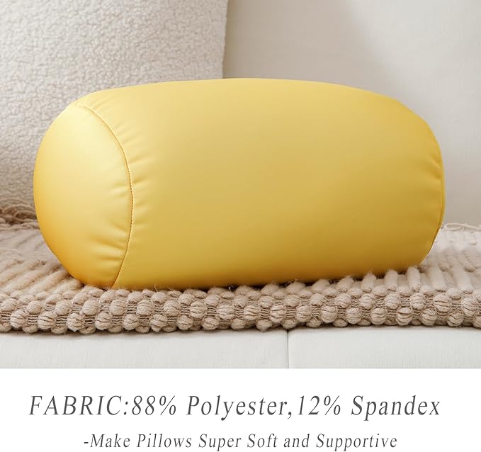 Microbead Body Pillow, Tube Microbead Bolster Bean Smooth Cool Pillow Neck Cervical Roll Pillow for Sleeping 7 x 12Inch Throw Travel Pillow (Pineapple Color)