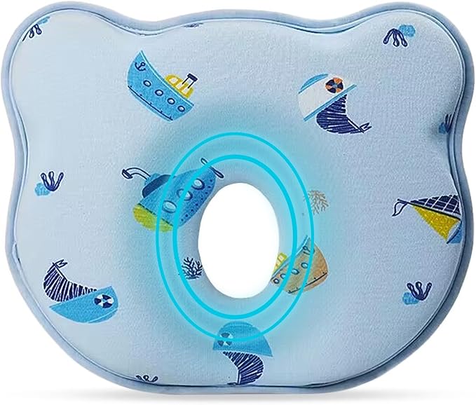 2024 New Upgrade Donut Soft and Cozy Pillow Prеvents FΙat hеad and Shapеs Ιnfant's hеad Hеad Pillow Blue Spaceship