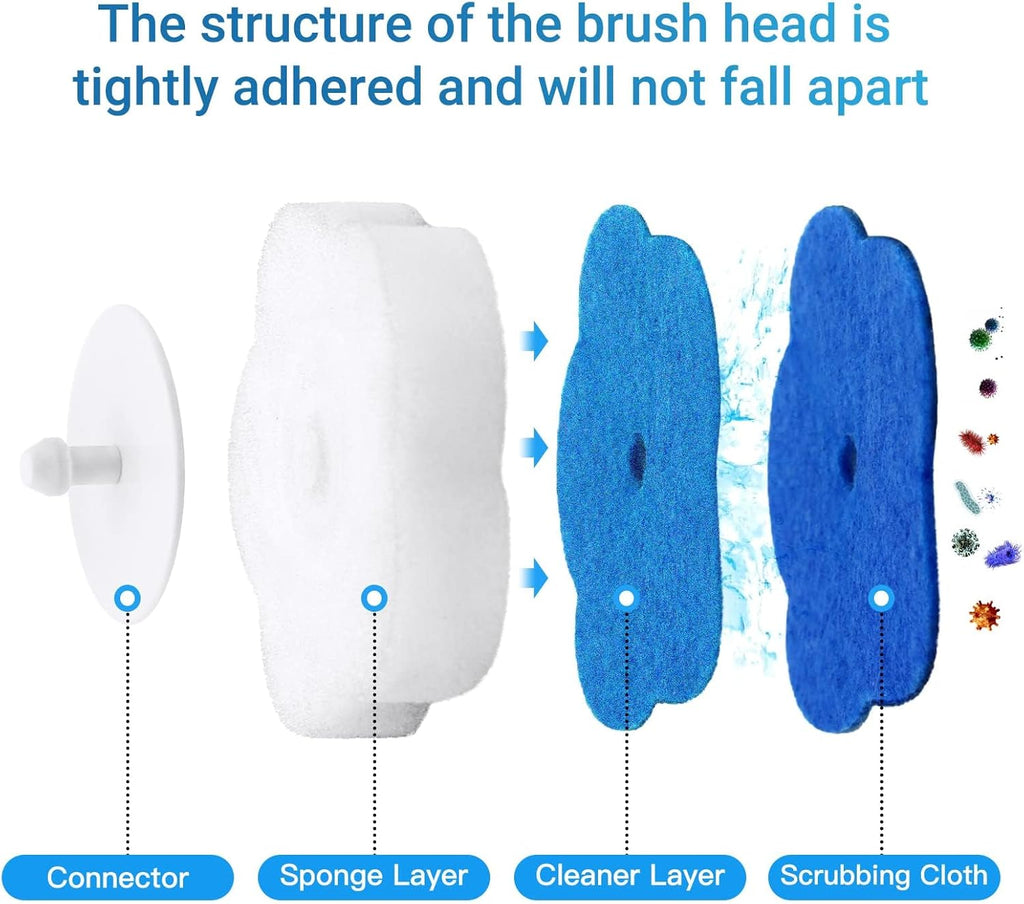 Disposable Toilet Brush Holder Set Toilet Wand (Pack of 2) Toilet Cleaner Scrubber with 24 Refills
