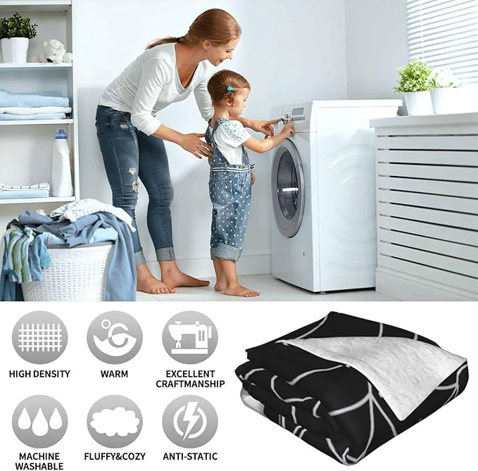 Anime Blanket, 50"" x 40"" Super Hero Throw Blanket, Super Fuzzy Comfy Plush Bedding, Blanket for Boys Girls, Birthday Gifts, Black