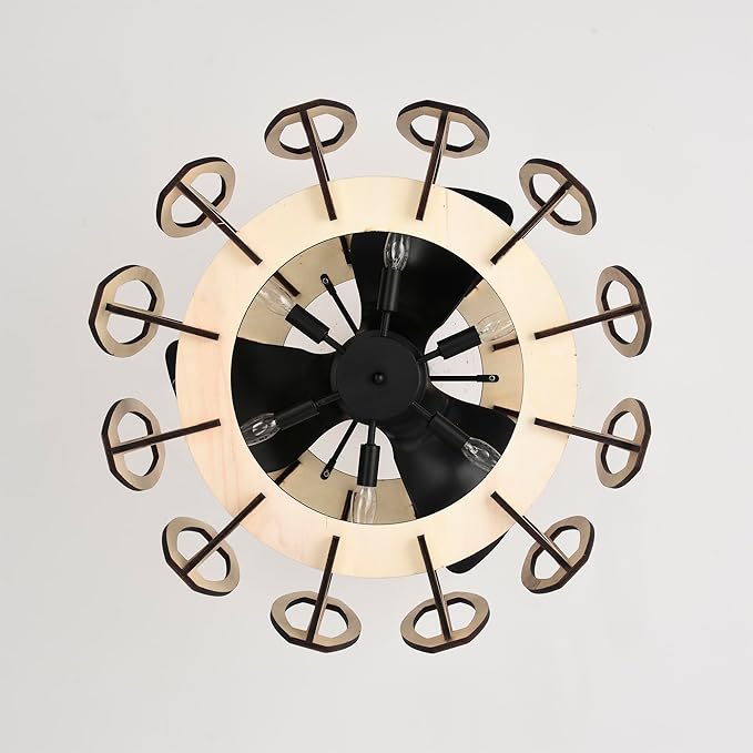 Honeykiss 17 Inch Beige Fandelier with 3 Light