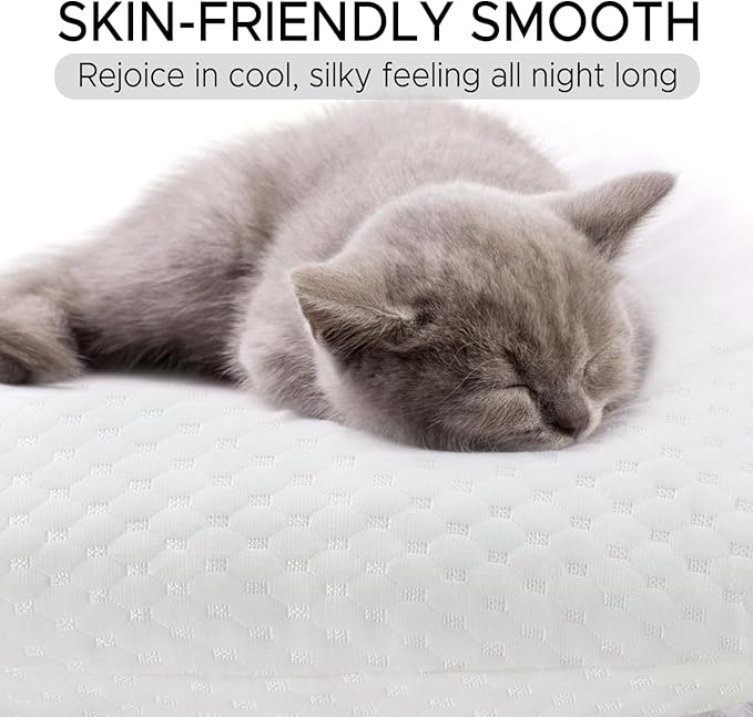 Body Pillow for Adults - Soft Long Bed Pillows Insert for Sleeping - Shredded Memory Foam and Removable Washable Cover - Swan Shaped Side Sleeper Pregnancy Pillow 49 Inch (White)