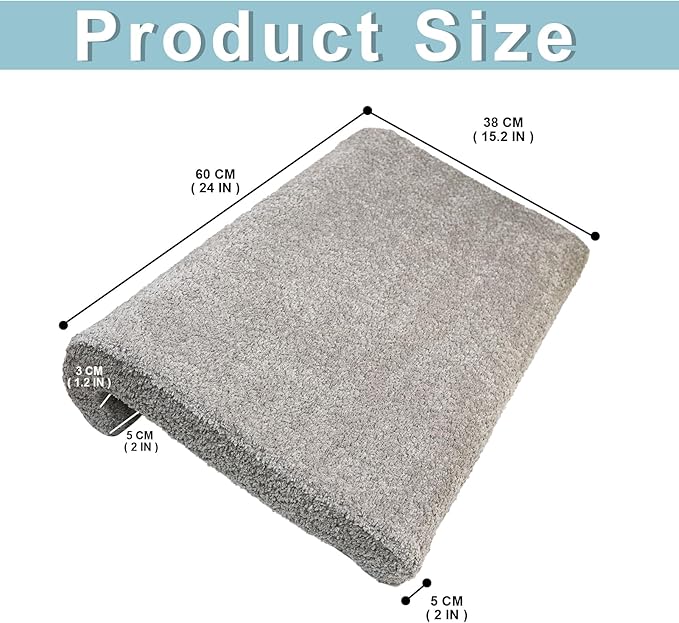 2PCS Dorm Bed Hanging Headboard Pillow with Removable Berber Fleece Cover, Upholstery Reading Cushions for Bedroom (Grey)