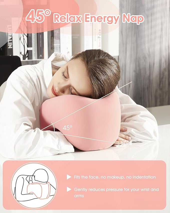 2-in-1 Travel Pillow, Memory Foam U-Shape Airplane Pillow with Storage Bag, Face Down Pillow Relax Arms, Ideal for Long Flight Essentials, Car, Family and Travel Use-Upgraded