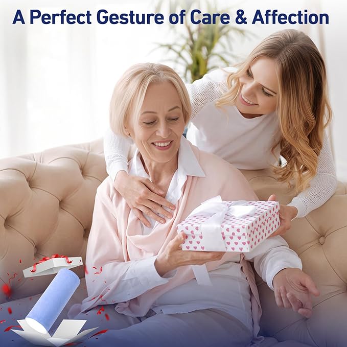 Neck Roll Pillow for Sleeping - 16 x 6.3 Inch Memory Foam Cervical Neck Pillow with Removable Cover - Multifunctional Bolster Pillow for Bed, Couch, Office, Yoga, and Travel (Blue White)