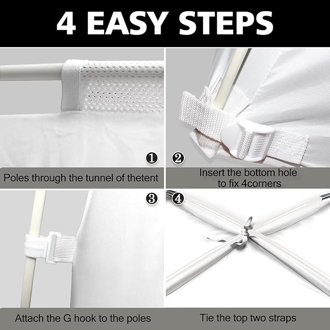 Bed Tent Bed Canopy Full Size for Adult and Kids - Portable Sleeping Tents Indoor Dream Tents 70% Blackout with String Light 3 Doors Breathable Privacy Space Tents