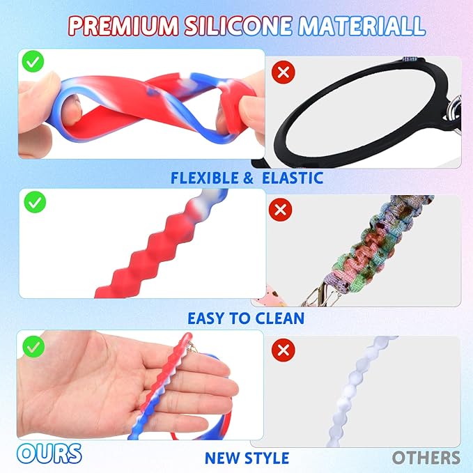 2PCS Water Bottle Handle Strap,Silicone Water Bottle Sling Compatible with Stanley Water Cup Accessories Water Bottle Holder with Strap Fits Most 8-40oz Water Bottles(2+4)