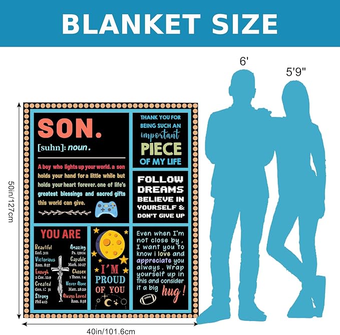 Gamer Gifts for Teenage Boys, 40x50 Inch Gamer Blanket Video Game Gifts Gaming Blanket for Son Cozy Throw Blanket Gamer Room Decor Gamer Gifts for Boys 8-12 Son Blanket from Dad Mom