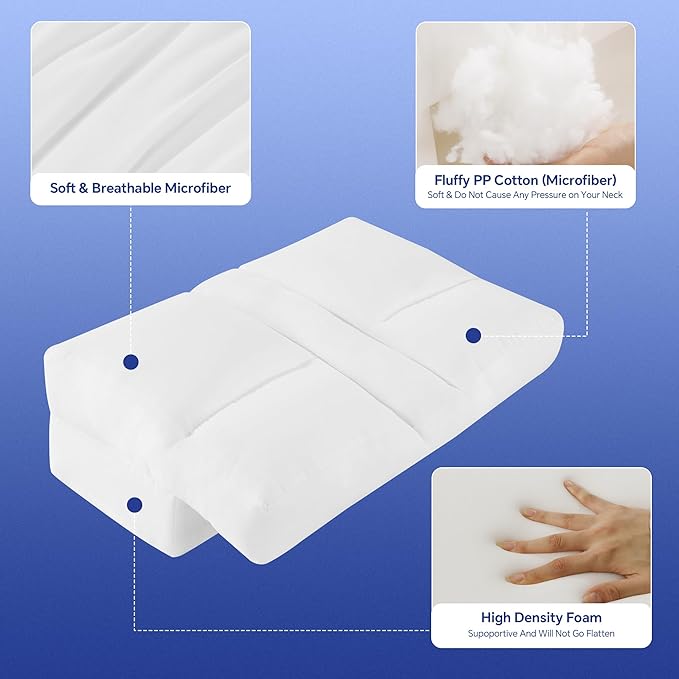 HOMBYS Firm Side Sleeper Pillow with Arm Hole, No Pressure on Arm & Neck, Reduce Neck & Shoulder Pain,Ergonomic Arm Holes Positioner Suitable for Side,Back & Stomach Sleepers, Supportive & Comfortable