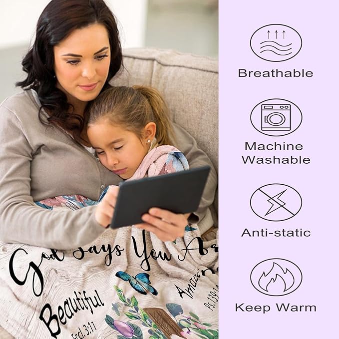 Christian Birthday Gifts for Women, Christian Gifts for Women, Religious Gifts for Women, Spiritual Gifts for Women, Womens Gifts for Birthday, Christian Blanket 50x60 in