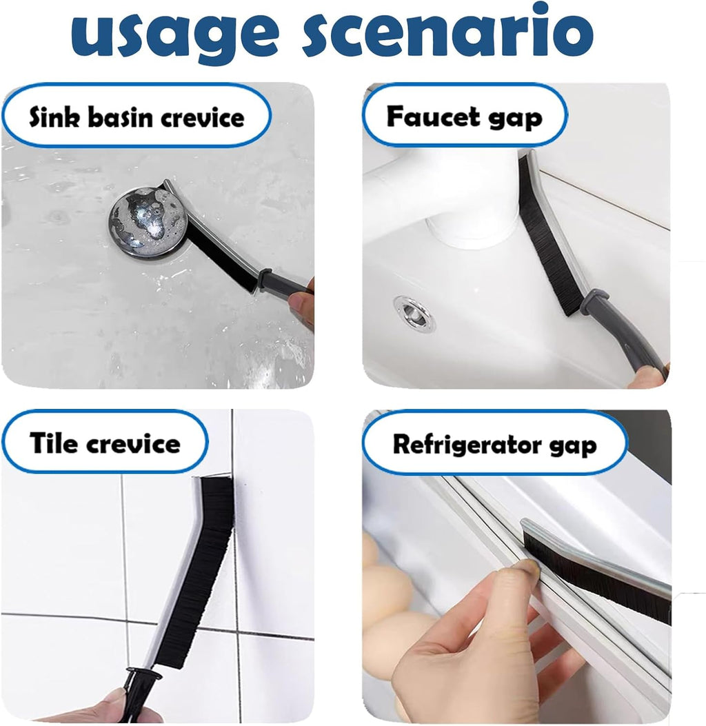 Crevice Cleaning Brush Set, Multi-Purpose Hard Bristle Brushes for Deep Cleaning Kitchen, Bathroom, Grout, Sink, Cup, Teapot, Bottle, Blender, Corners, Tight Spaces & More