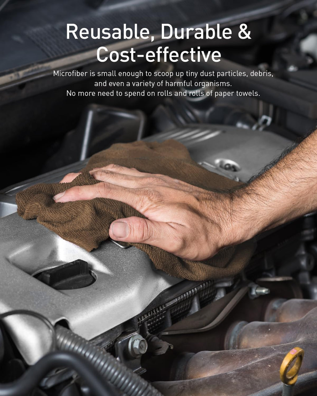 Fantasticlean Microfiber Cleaning Cloth Roll -90 Pack, Tear Away Microfiber Towels, 12" x 12", Reusable, Washable, Scratch Free, Ultra Absorbent Dish Rags for Car, Home, Garage or Shop (Tan)