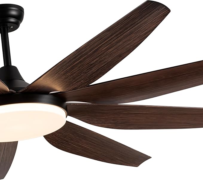 NicBex Ceiling Fan 71 Inch Indoor Modern Ceiling Fans with Integrated LED Light and Remote Control Double Finish Ceiling Fan with 9 Wood Blades for Living Room, Bedroom, Antique Brown