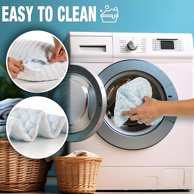 Cooling Shredded Memory Foam Pillow for Travel and Camping – Adjustable Gel for Personalized Support – Double-Sided Ice Silk & Soft Rayon – Lightweight, Compressible