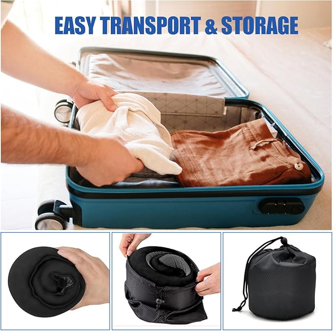 Neck Pillow for Traveling, Soft Airplane Neck Pillow, Memory Foam Travel Neck Pillow, 2024 New Neck Support Travel Pillow for Long Flight, Adjustable Full Surrounding Stowable U-Shaped