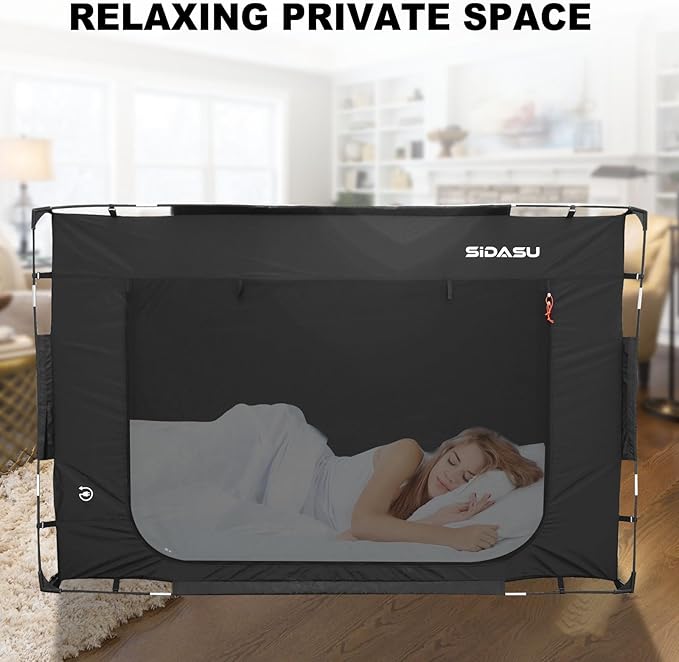 Bed Tent Bed Canopy Full Size - Portable Sleeping Tent for Kids and Adults - Indoor Privacy Space on Bed with 3 Doors-75in x 54in x 47in (Mattress Not Included)