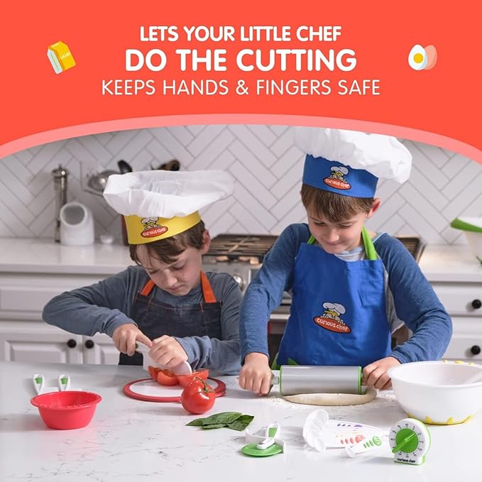 Curious Chef 3-Piece Nylon Knife Set for Kids, Dishwasher Safe Tools, Made with BPA-Free Plastic, Real Kitchen Kit