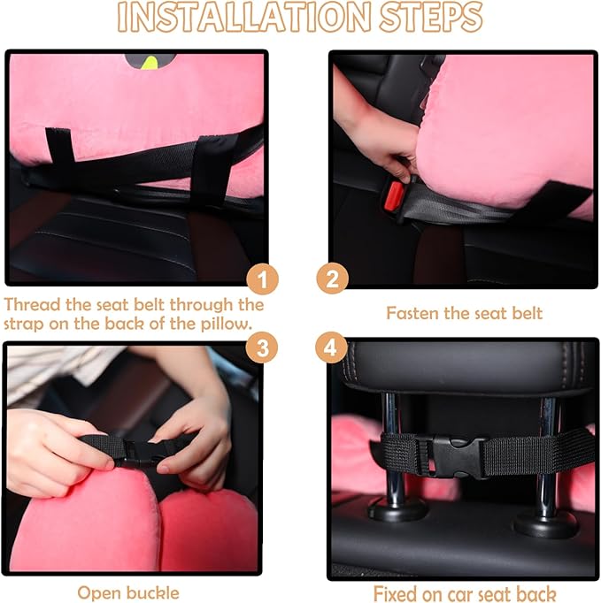 Kids Travel Pillow for Car Seat with Hand Muff, Cartoon Neck & Headrest Seat Belt Pillow for Car Road Trips Long-Distance Travel Sleeping Pillow for Adults and Children, Corgi