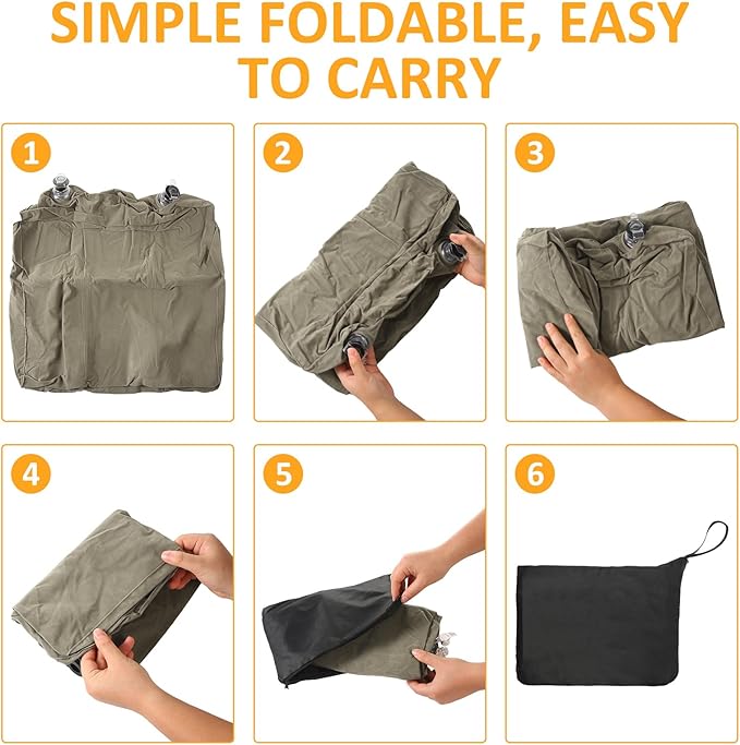 Inflatable Foot Rest Pillow for Travel - Adjustable Height Flight Foot Rest with Eye Mask and Earplugs for Kids & Adults on Airplane, Car, Train, Office, and Home (Gray, 1 PCS)