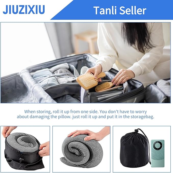 Fly Hugz Travel Pillow,Neck Pillow, Travel Pillow,100% Pure Memory Foam,Comfortable Breathable,Stowable,360° Travel Neck Pillows for Sleeping, Car, Airport