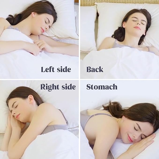 puredown® Goose Feathers and Polyester Fiber Pillow, Made in USA, 100 Cotton Cover, Medium Firm Bed Pillows for Sleeping, Hotel Collection Pillows Standard Size of 2