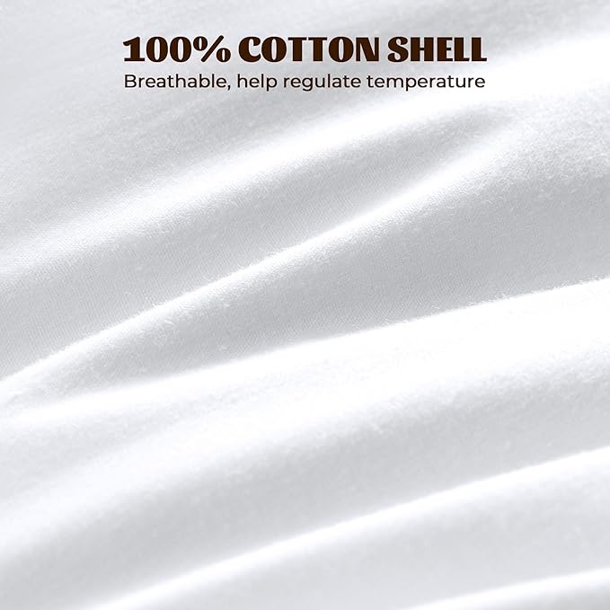 WOLKI Goose Feather Down Alternative Pillows King Size Set of 2, 100% Soft Cotton Shell Bed Pillow, Hotel Sleeping Pillow for Back, Stomach or Side Sleepers 20x36