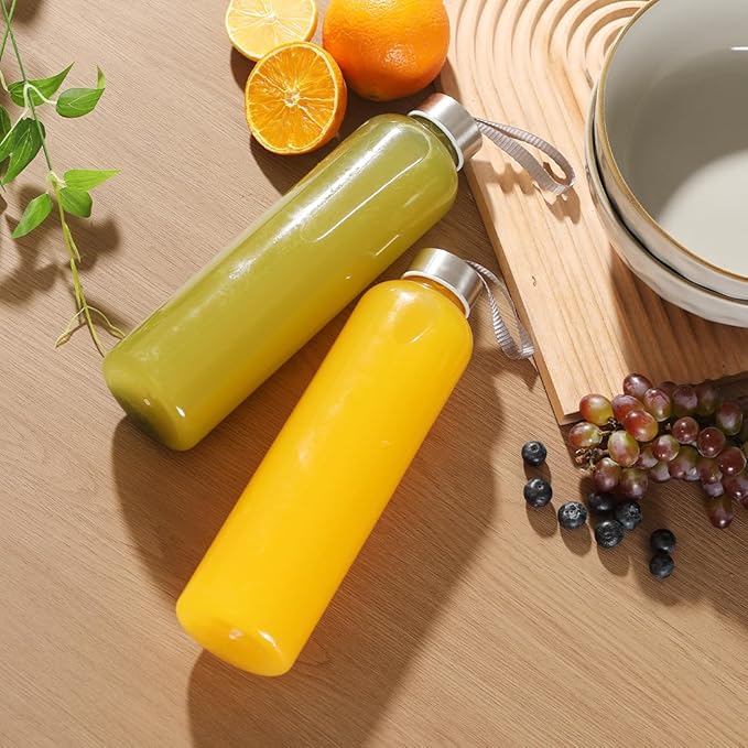 27 Oz Water Bottle Clear Plastic bottles Reusable Leak-Proof Seal Bottle with Stainless Steel Lids and Cleaning Brush for Fitness,Sports,Travel (6)