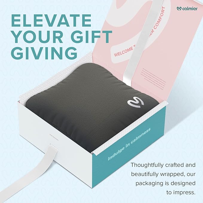 Calmier - 6 lb Sensory Weighted Pillow - Glass Bead Filled Hug Pillow - Ultra Plush Cozy Weighted Pillows for Adults and Kids - Child Sensory Pillow - Weighted Lap Pad (Charcoal Gray - Fleece, 6 LBS)