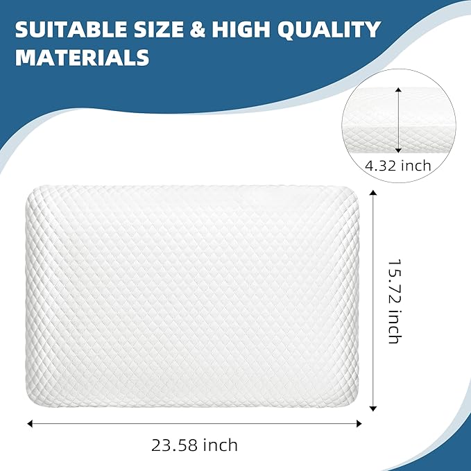 Gel Cooling Pillow Memory Foam Pillows for Side, Back, and Stomach Sleepers Bed Pillow for Sleeping Standard Size
