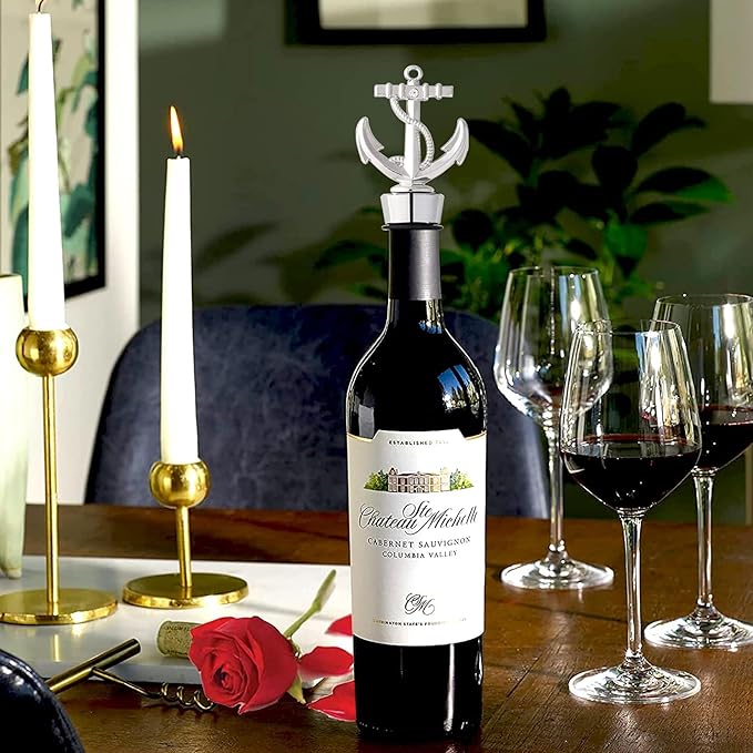 24PCS Wedding Favors Wine Bottle Stopper Silver Wine Nautical Stopper Favors Bridal Shower Party Favors Gifts for Guest Baby Shower Christmas Party Supplies(24,Anchor Stopper)