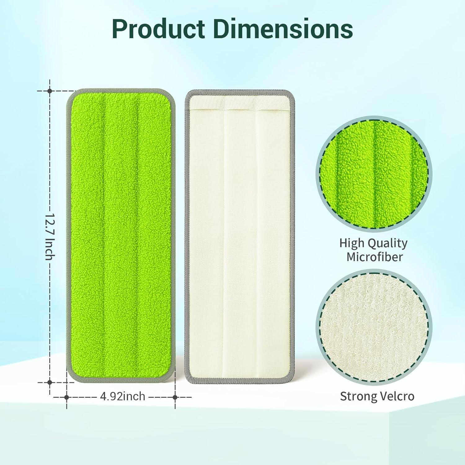10Pcs Mop Replacement Pads,Compatible with Libman Rinse 'n Wring Mop Universal Mop Pads Mop Head Refills Washable Wet Mop,Compatible with Most 11-13” Size Mops