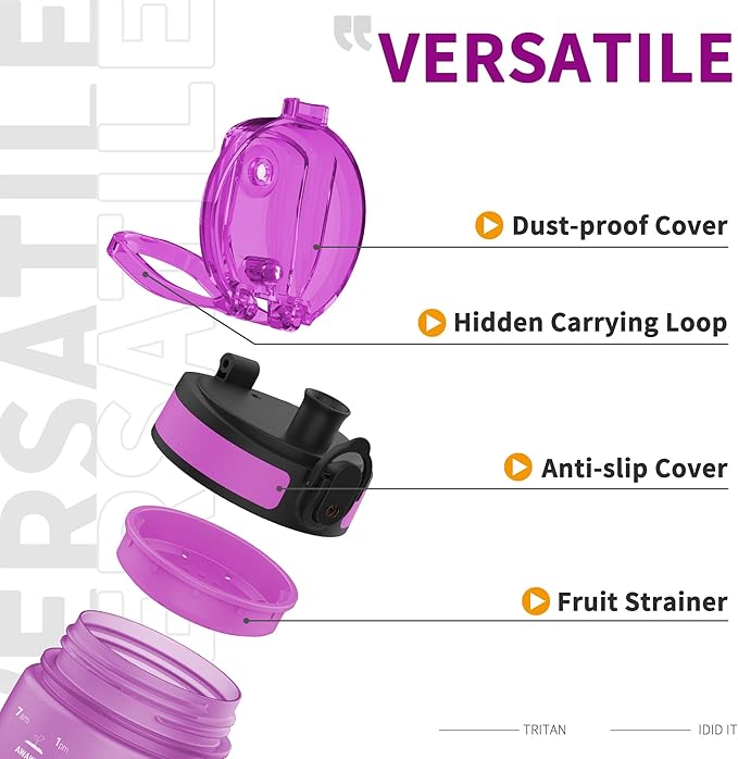 25oz Kids Sports Water Bottles for School with Spout Lid (Purple)