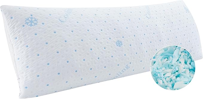 Cooling Body Pillow Firmer 3200g 100% Shredded Memory Foam Body Pillows for Adults Side Sleeper Pregnancy Full Body Pillow 20x54 inch Adjustable with Washable Cover