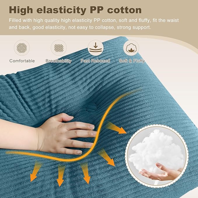 Headboard Pillow - Queen-Sized Headboard Wedge Pillow for Daybeds and Bunk Beds - Durable, Comfortable, with Removable Velvet Cover (Navy Blue, 76x20x8Inches)