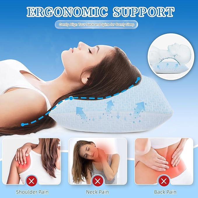 Cooling Hotel Bed Pillows Queen Size Set of 2- Staying Cold All Night, Comfortable Down Alternative Gel Pillow with Washable Cover for Side, Back or Stomach Sleepers