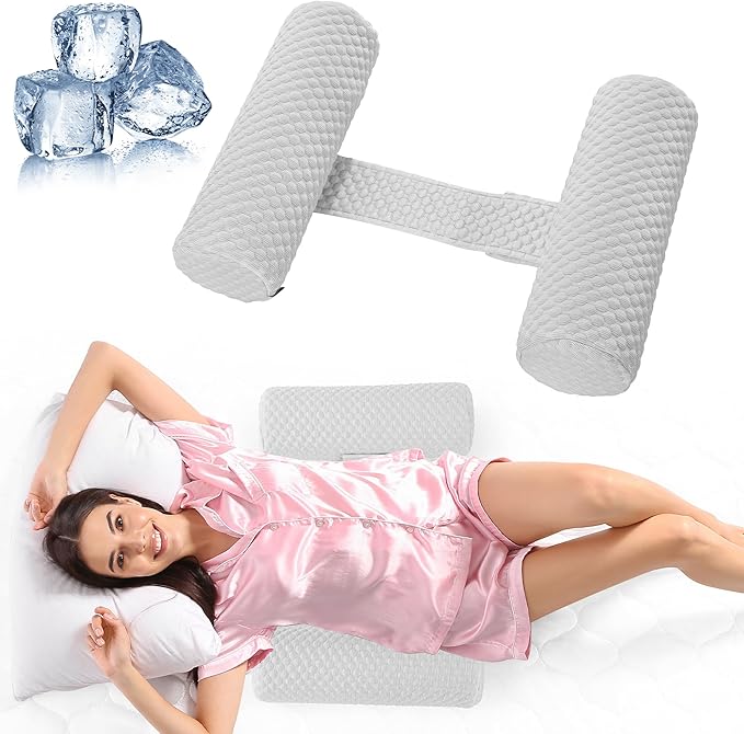 HOMBYS Cooling Memory Foam Sleep Position Training Pillow for Hot Sleeper, Body Supportive Trainer Pillow for Back Sleeper Side Sleeper, Adjustable Body Pillow - Grey