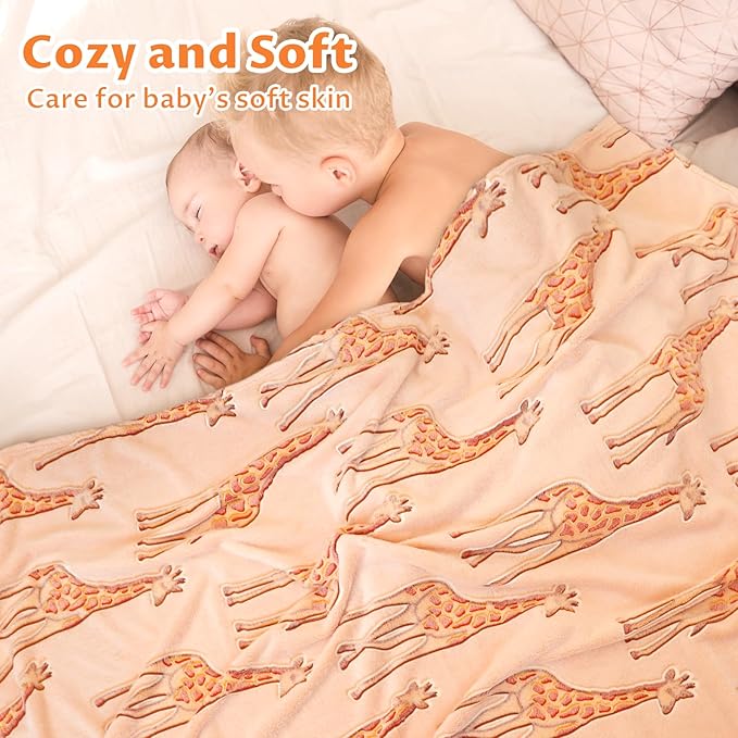 Giraffe Blanket Glow in The Dark Animal Blanket Toddler for Kids Girls Birthday Presents Toys