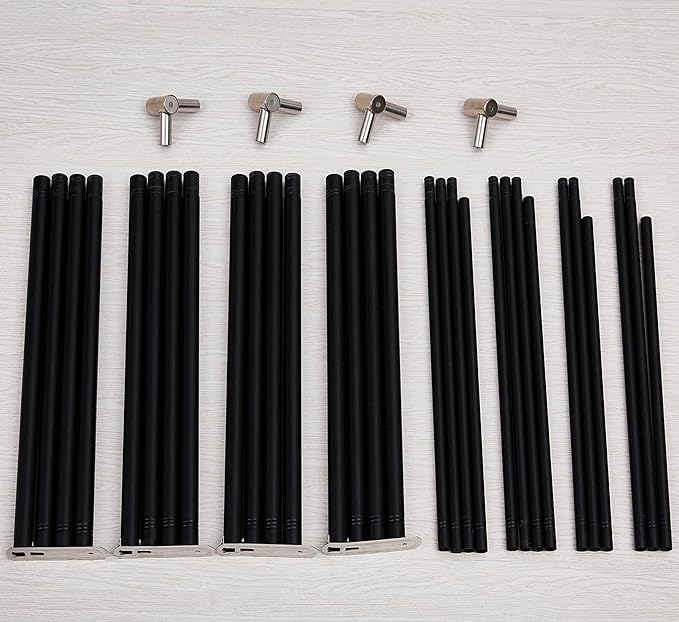 Mengersi Canopy Bed Frame Queen Size,Bed Canopy Frame Post Bed Poles,Canopy Bed Curtains Frame Bracket Fit for Metal Bed Wood Bed Bedroom Decor,Black