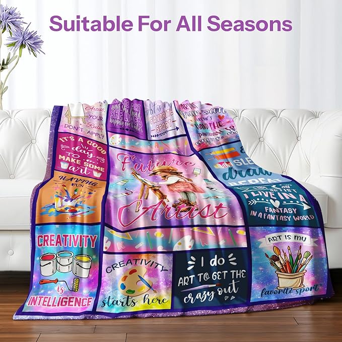 Gifts for Artists, Art Teacher Gifts, Artist Blanket, Art Gifts for Women, Birthday Gift for Art Lovers, Gifts for Artists Women, Painting Blanket on Christmas Birthday 40x50 in