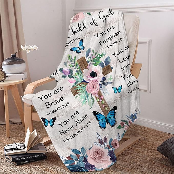 Christian Gifts for Women Faith, Catholic Gifts, Faith Based Gifts, Baptism Gifts for Women, Bible Gifts for Women, Christian Gifts for Women Blanket on Birthday, Christmas 50x60 in