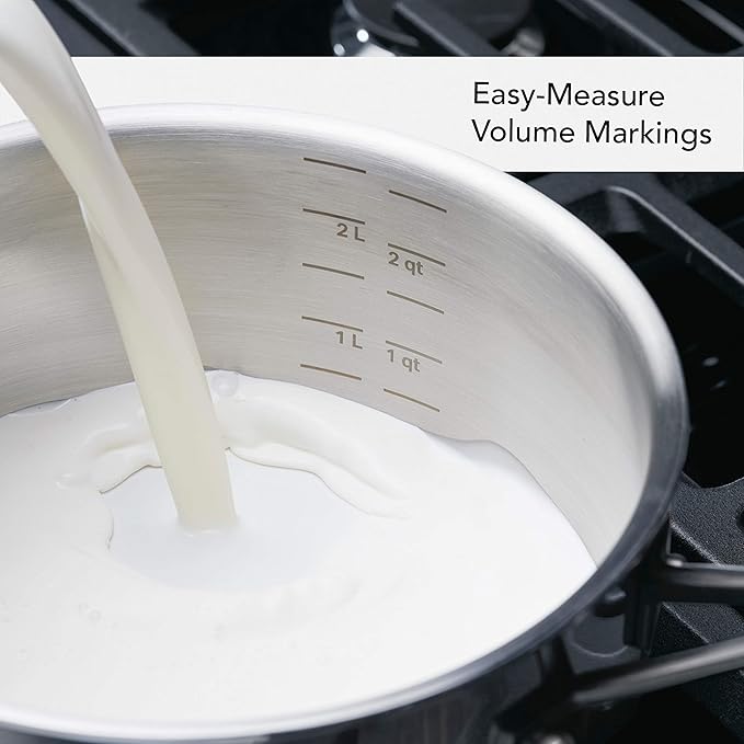 KitchenAid 5-Ply Clad Stainless Steel Cookware Pots and Pans Set, 10 Piece, Polished Stainless