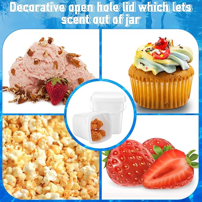 24 Pcs 33.8 oz Rum Buckets for Drinks Cocktails Plastic Square Drink Bucket with Lids and Handle 200 Pcs Motivational Sticker 20 Pcs Straw, Reusable Ice Cream Buckets for Summer Parties Snack