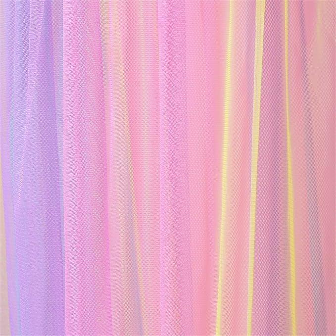 Mosquito Net Bed Canopy for Girls,Rainbow Canopy Bed Curtains Full Queen Size from Ceiling,Dome Mosquito Netting Bed Tent Twin Girls Princess Canopy King Bed Decor