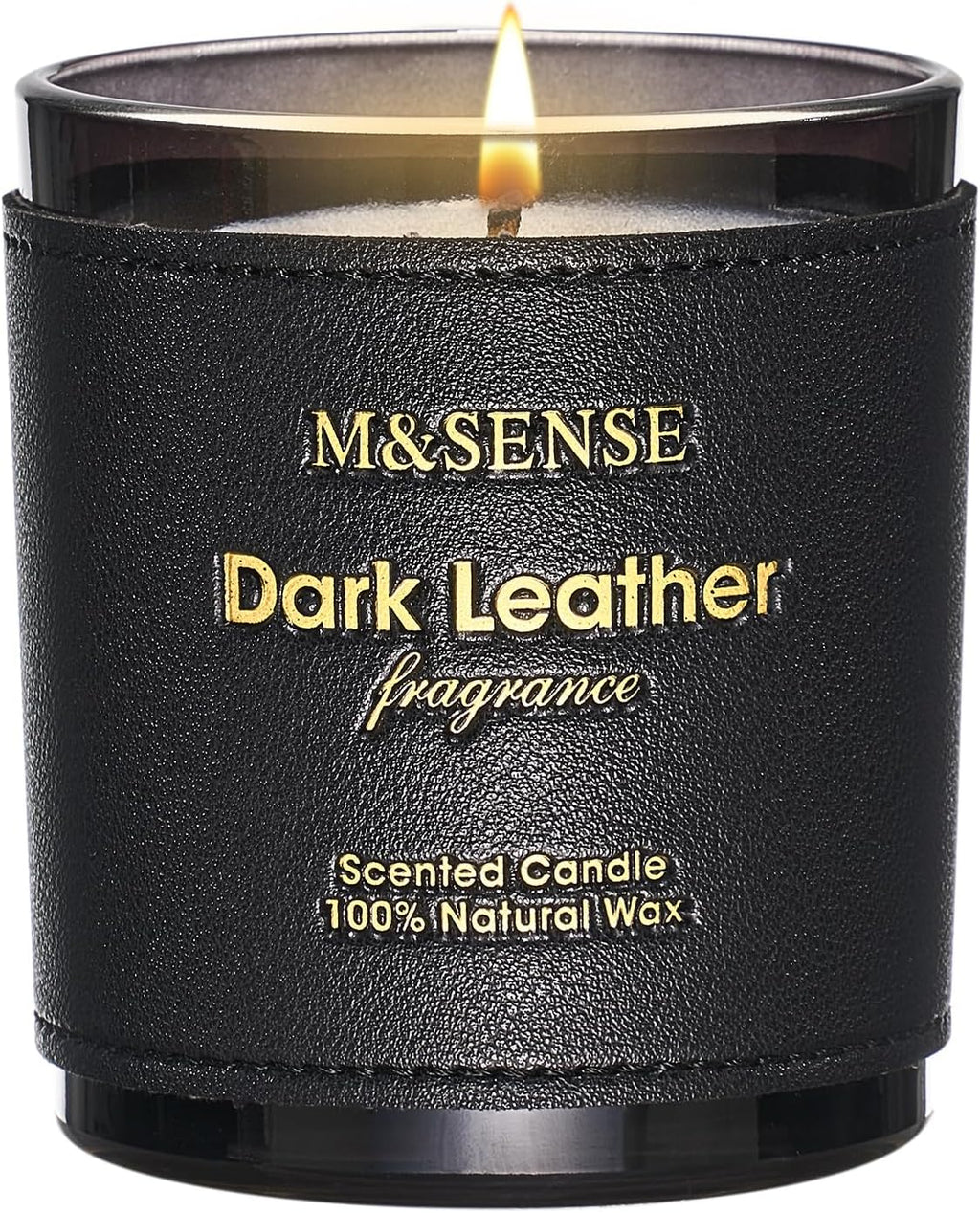 M&SENSE Tobacco Leather Berries Scented Candles, Heavy Scented Candles,Vegan Soy Wax,10oz 42-Hour Long Burning Time,Relax Home Fragrance, Cozy Romance Fancy Gifts for Man Dad in Living Rooms Bedroom